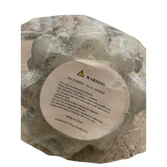 34TH & PINE Silver Glitter LED Christmas Tree Candle  Light Up Holiday Decor NEW - Picture 9 of 10